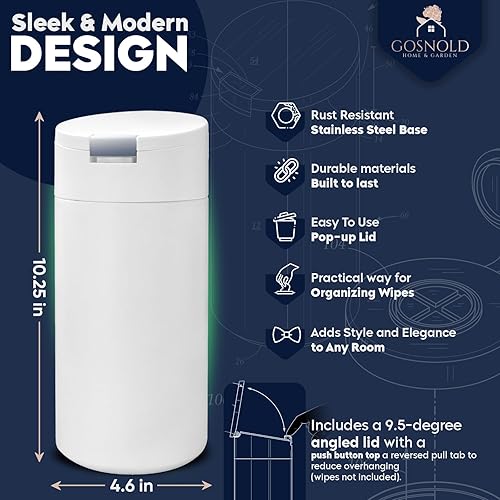 Miniatura 3 de Recipiente decorativo para almacenamiento de toallitas dispensador de toallitas recargable para cocina, baño, aula, oficina. Antideslizante, tapa