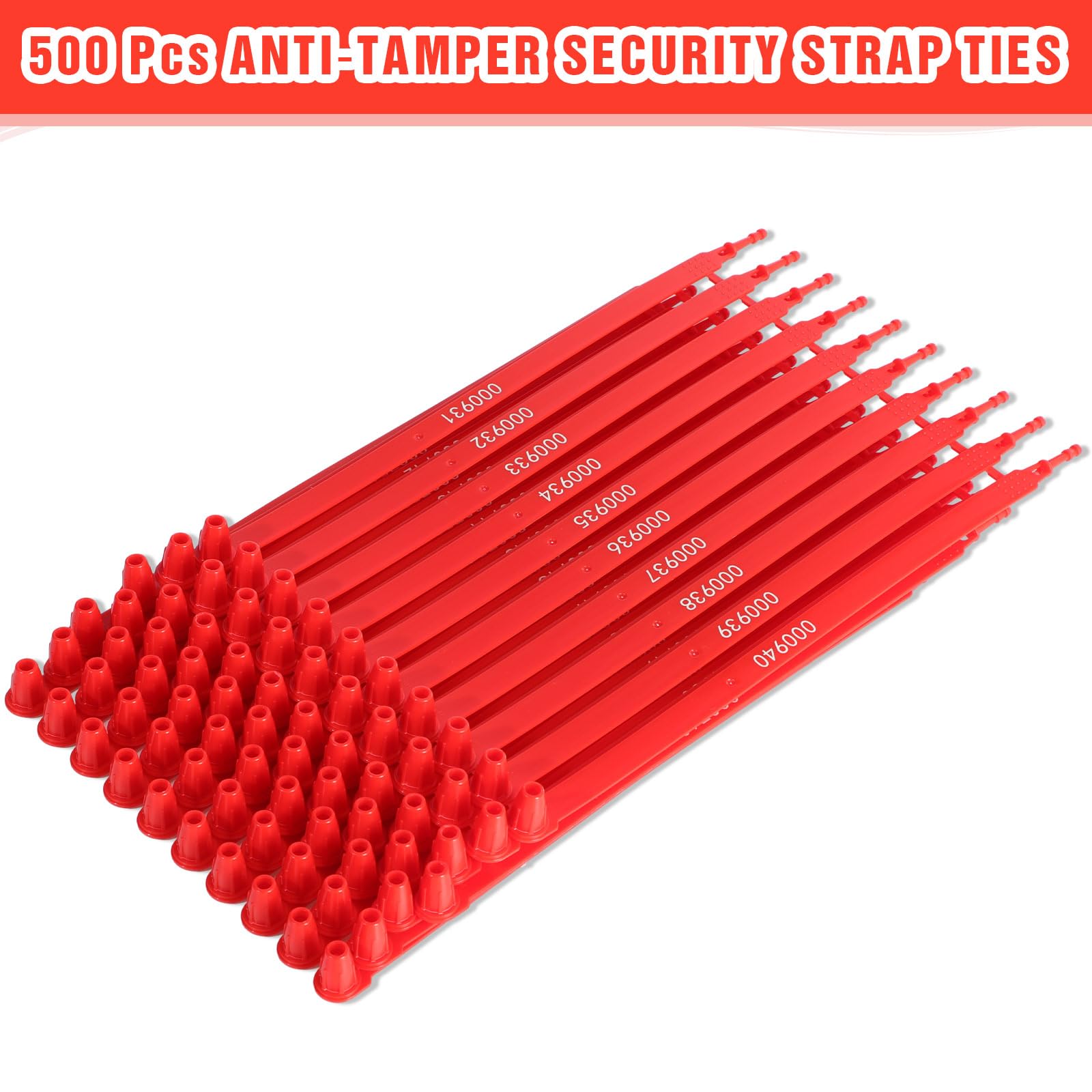 Nuanchu 500 Pcs Plastic Tamper Seals Zip Ties for Fire Extinguishers Blank Security Tags Disposable Self-Locking Signage Trailer Truck Seal Tie, 250mm Length for Truck, Trailer, Container (Red)