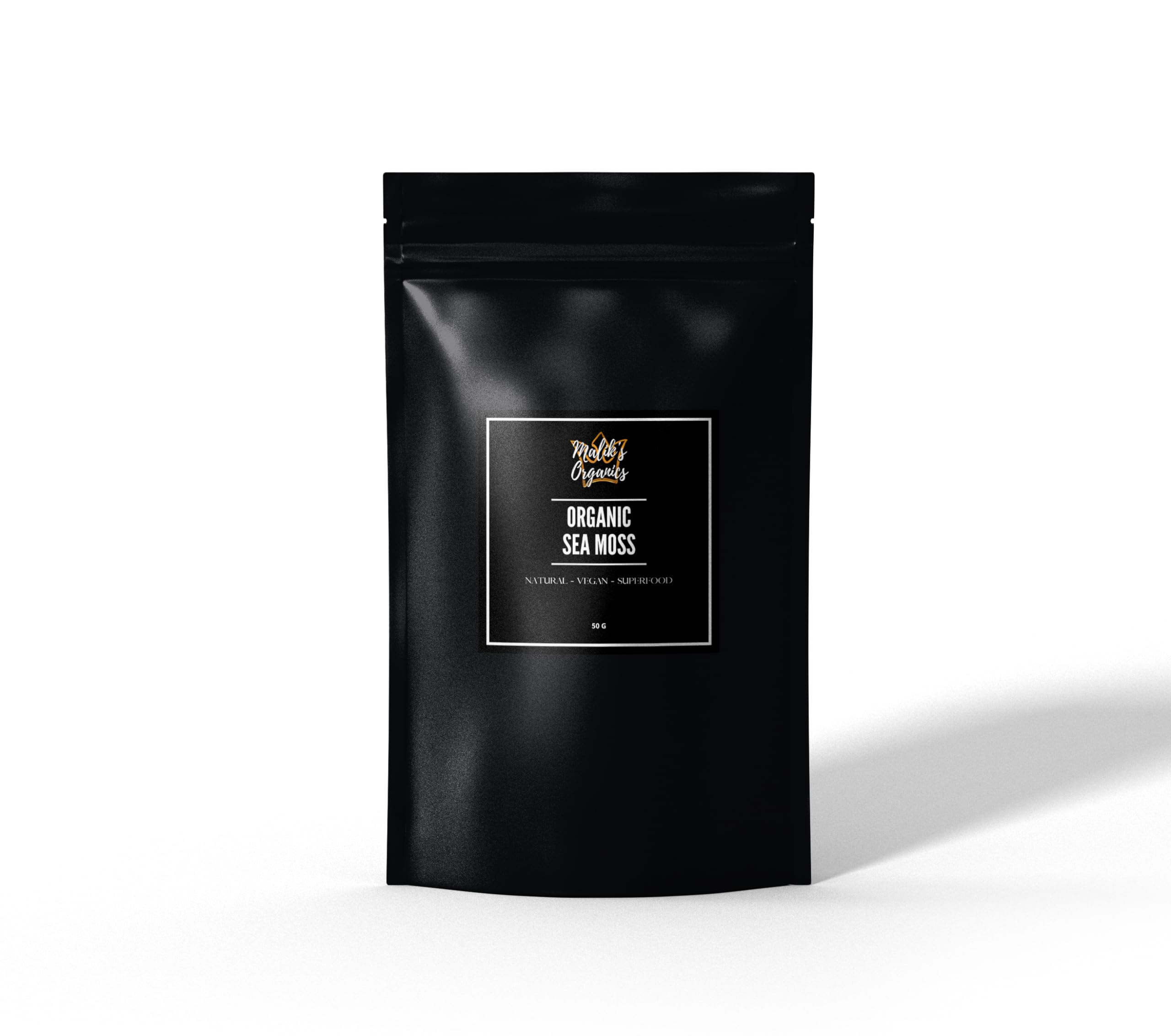 MORG Natural Raw Wildcrafted Golden Sea Moss Sourced from The Caribbean - Vegan Friendly Dr Sebi 92 Minerals Perfect for Gel, Capsules and Powder Non-GMO by Malik's Organics, 50G