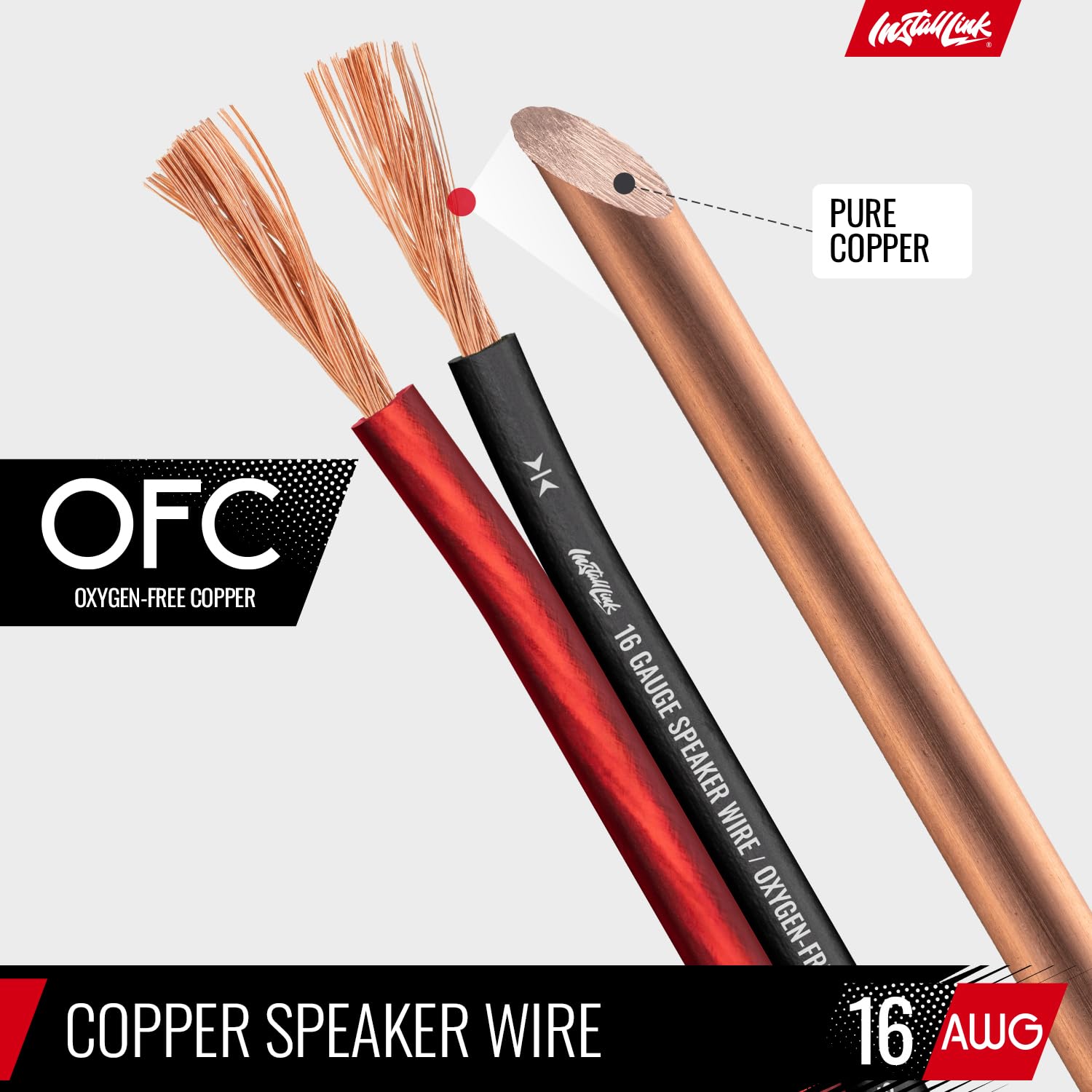 16 Gauge Pure Copper Speaker Wire (OFC) by Install Link, 30 Feet, for Car or Home Theater - Image 7