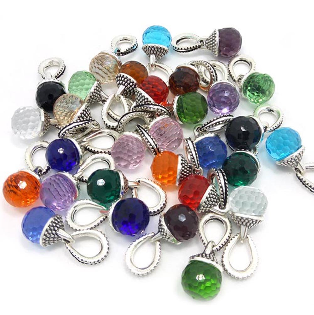 YIQIFLY 20pcs Jewelry Making Charms Rhinestone Pendant Beads Assorted Colors (08)