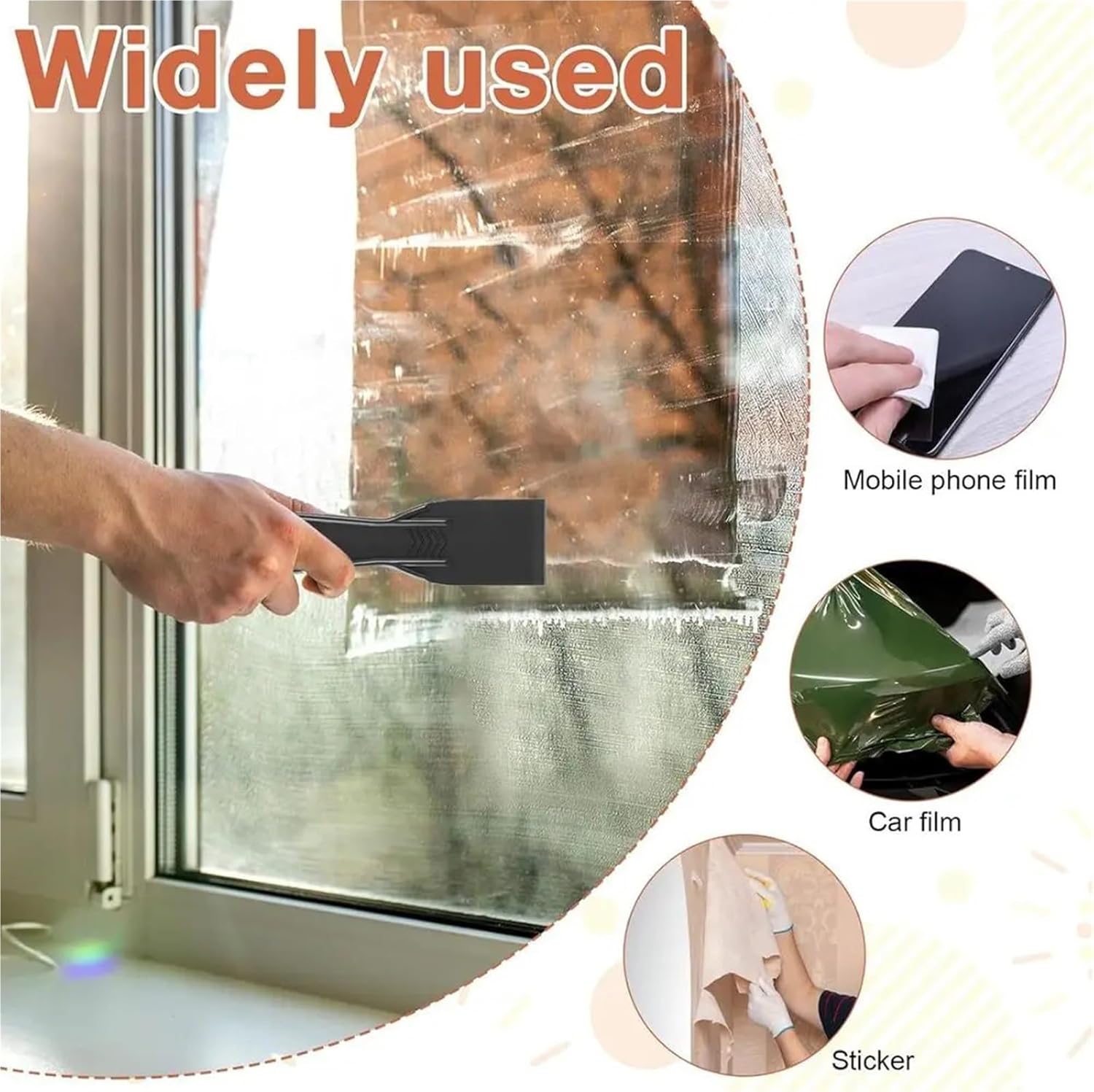 Plastic Putty Knife 8PCS Flexible Plastic Putty Knife Scraper Black Paint Spackle Tool for Taping Drywall Wall Painti