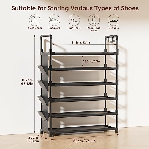 Miniatura 3 de Mavivegue Zapatero de 6 niveles, organizador de zapatos