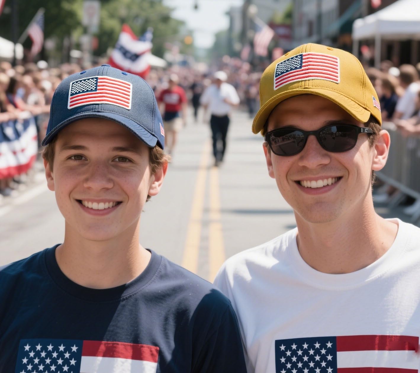 2-Pack USA Flag Hats for Men Baseball American Flag Hats for Men USA Cap USA Tactical Washed for Women - Image 2