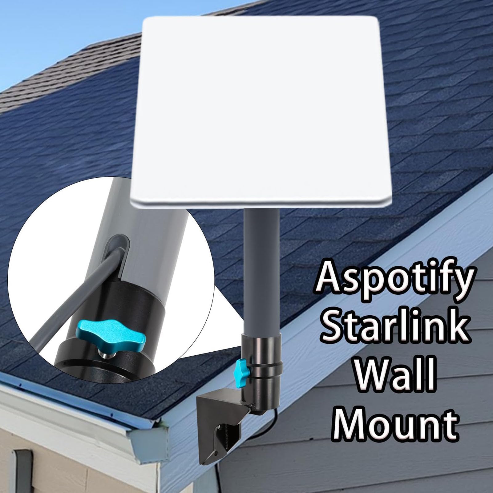 pour Starlink Support Mural Court Support de Montage sur Poteau en Acier Inoxydable pour Montage sur Poteau Starlink pour Murs en Béton de Brique de Bois