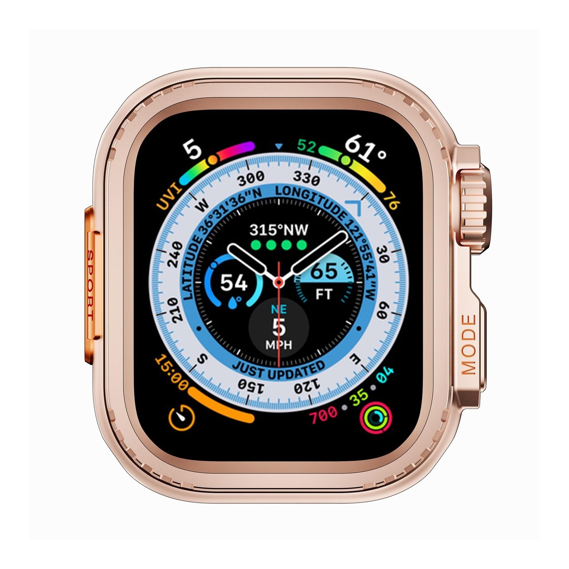 CZKE Schutzhülle für Apple Watch, 44 mm, 45 mm, 46 mm, 42 mm, 49 mm, Metall, Uhrengehäuse (Titan, 42 mm)