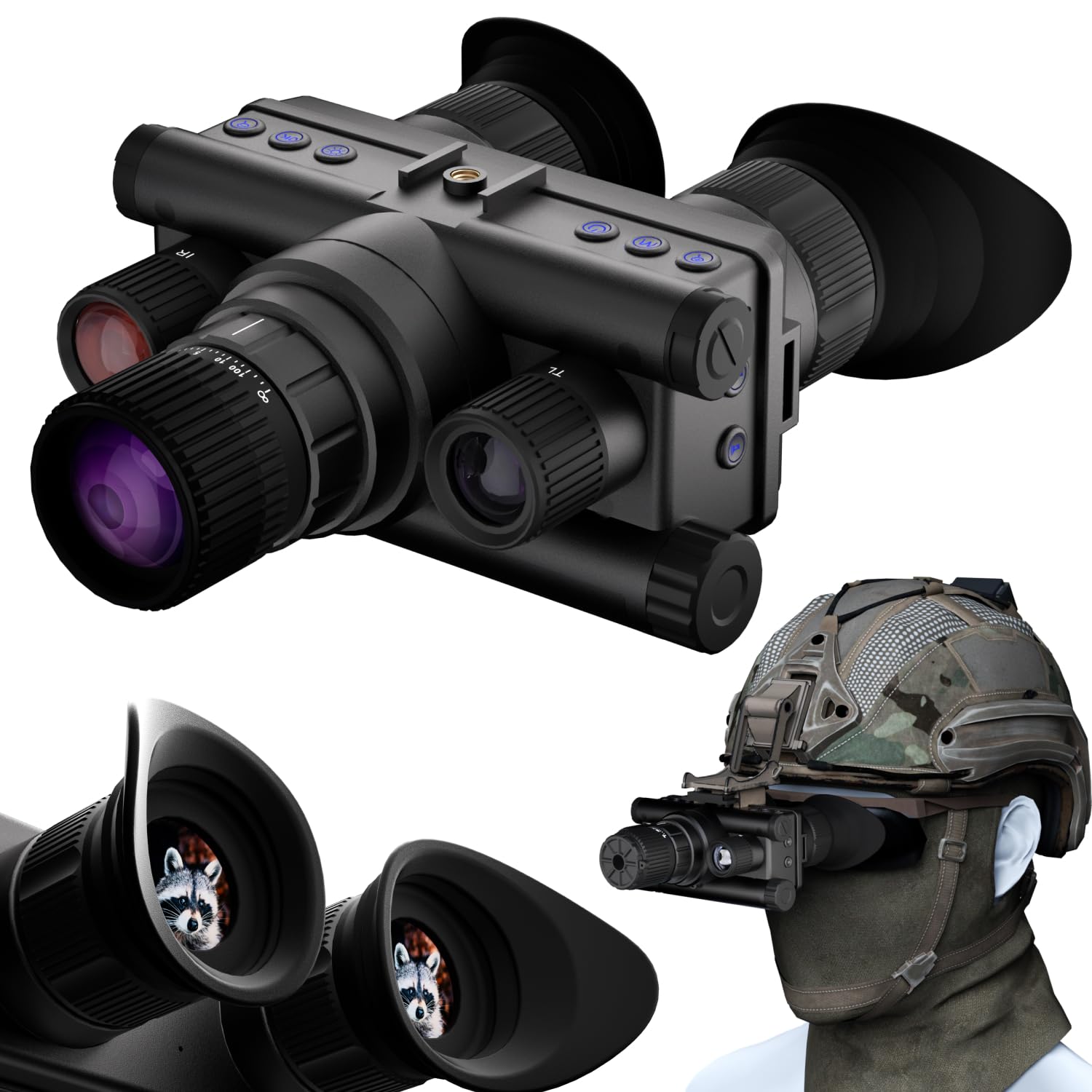 GOYOJO 4K Head-Mounted Night Vision Goggles For Hunting & Surveillance - 8X Zoom, Infrared, 32GB Card Included
