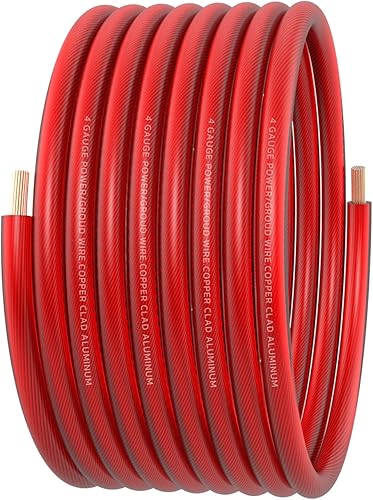Miniatura 8 de Cable de tierra de alimentación de 4 AWG, alambre de aluminio revestido de cobre, calibre 4, cables de conexión a tierra de batería 4ga para RV,