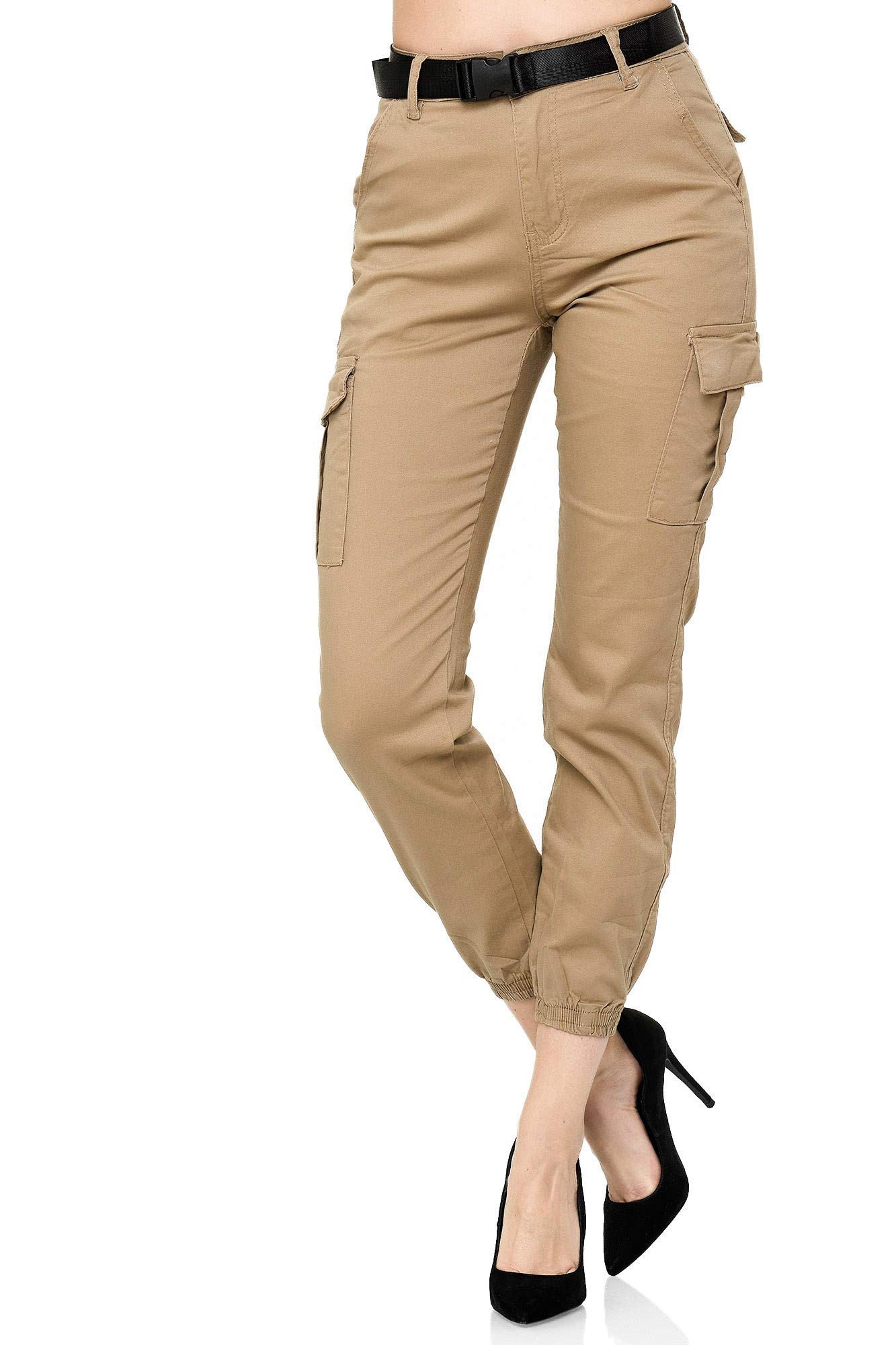 Elara Pantaloni da Donna Cargo Slim Fit Denim Chunkyrayan