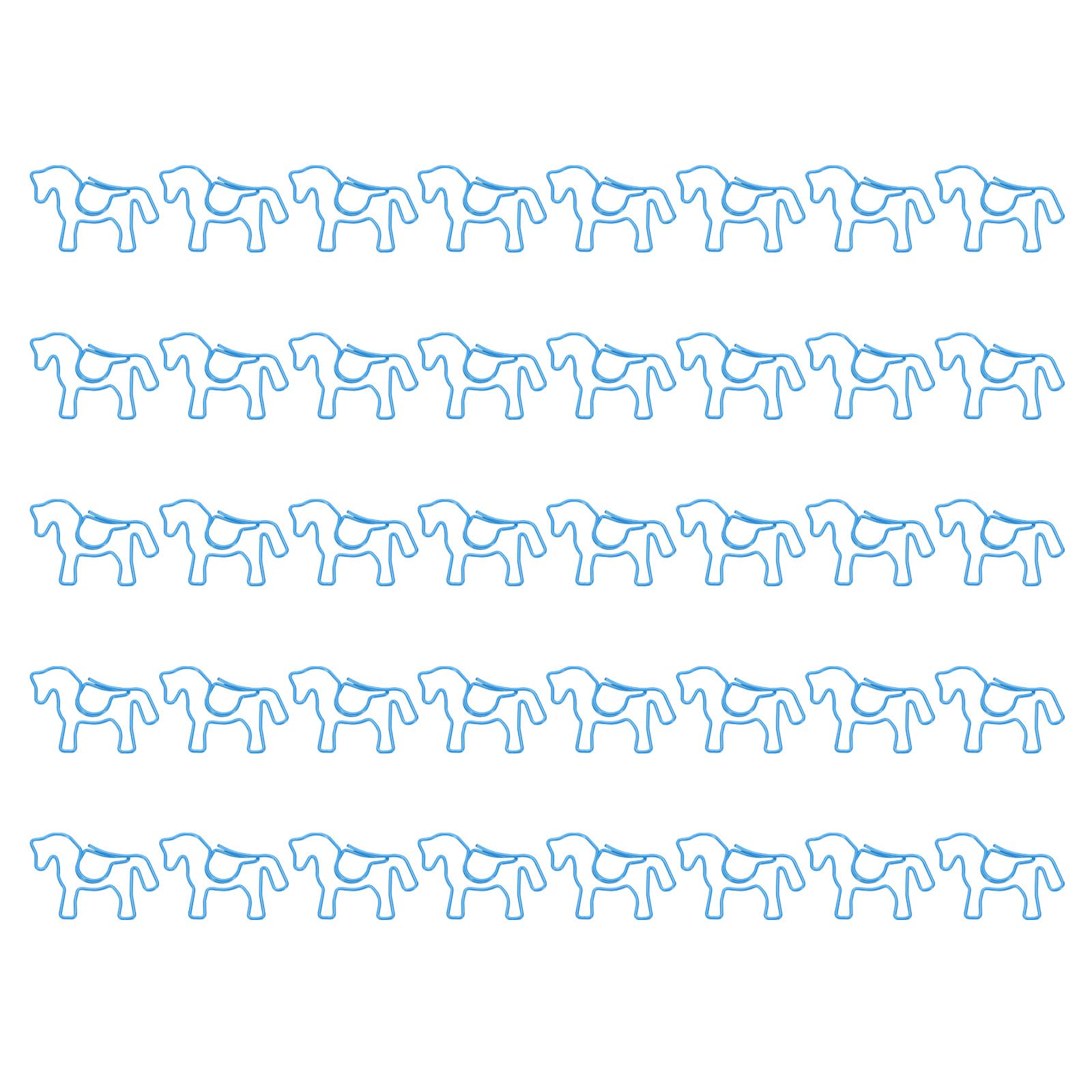 YOKIVE 40 Pcs Paper Clip, Horse Animal-Shaped Clips with Box, Keep Table Neat, Great for Office Art, Home, Daily Use (Blue, 1.4-inch)