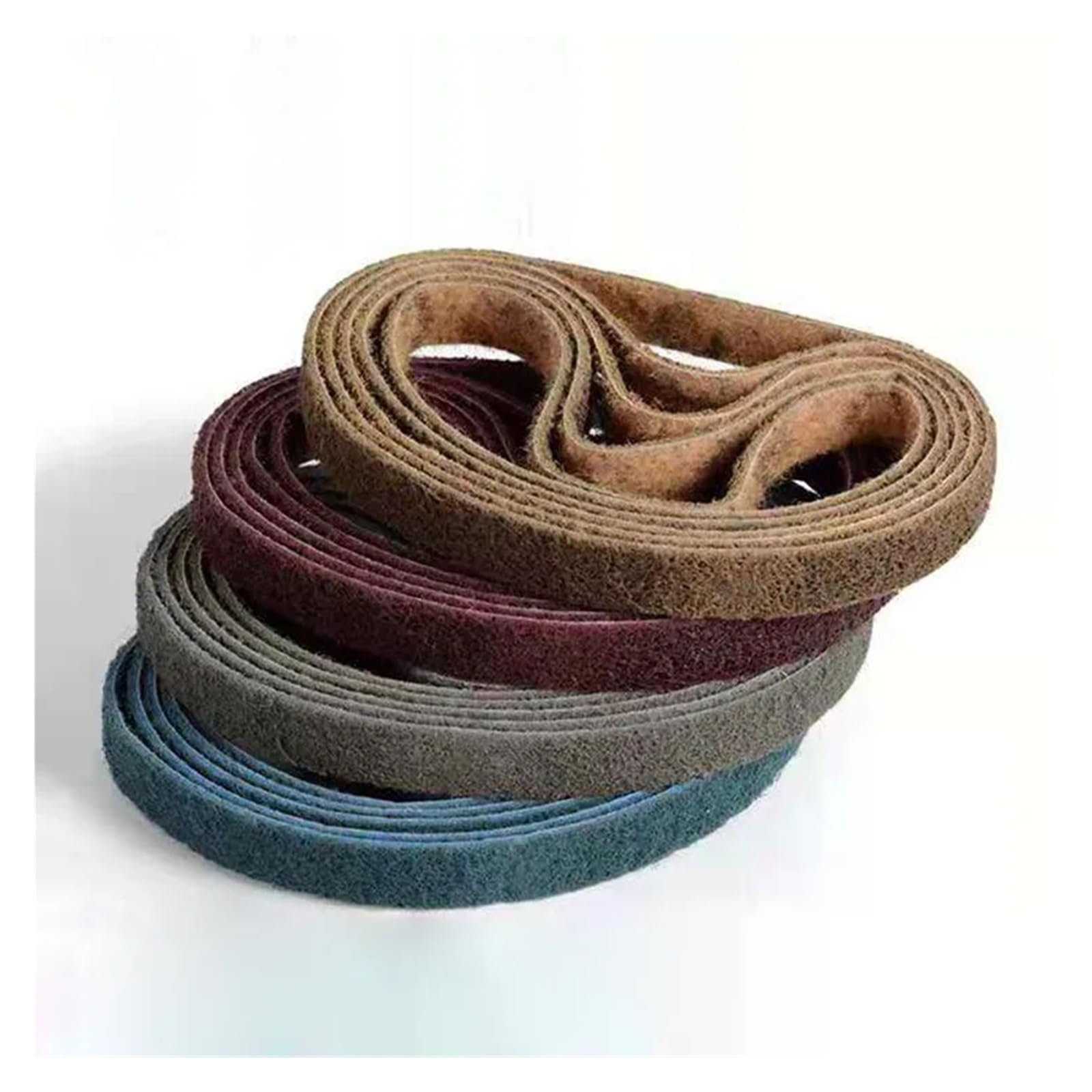 Bandas de Lijado de Cinta abrasiva de Nailon no Tejido, 12 Uds., 330x10mm, 3/8 "x 13", Gruesas a Finas for desbarbado de Rayas de Metal de Acero Inoxidable(Red P240)