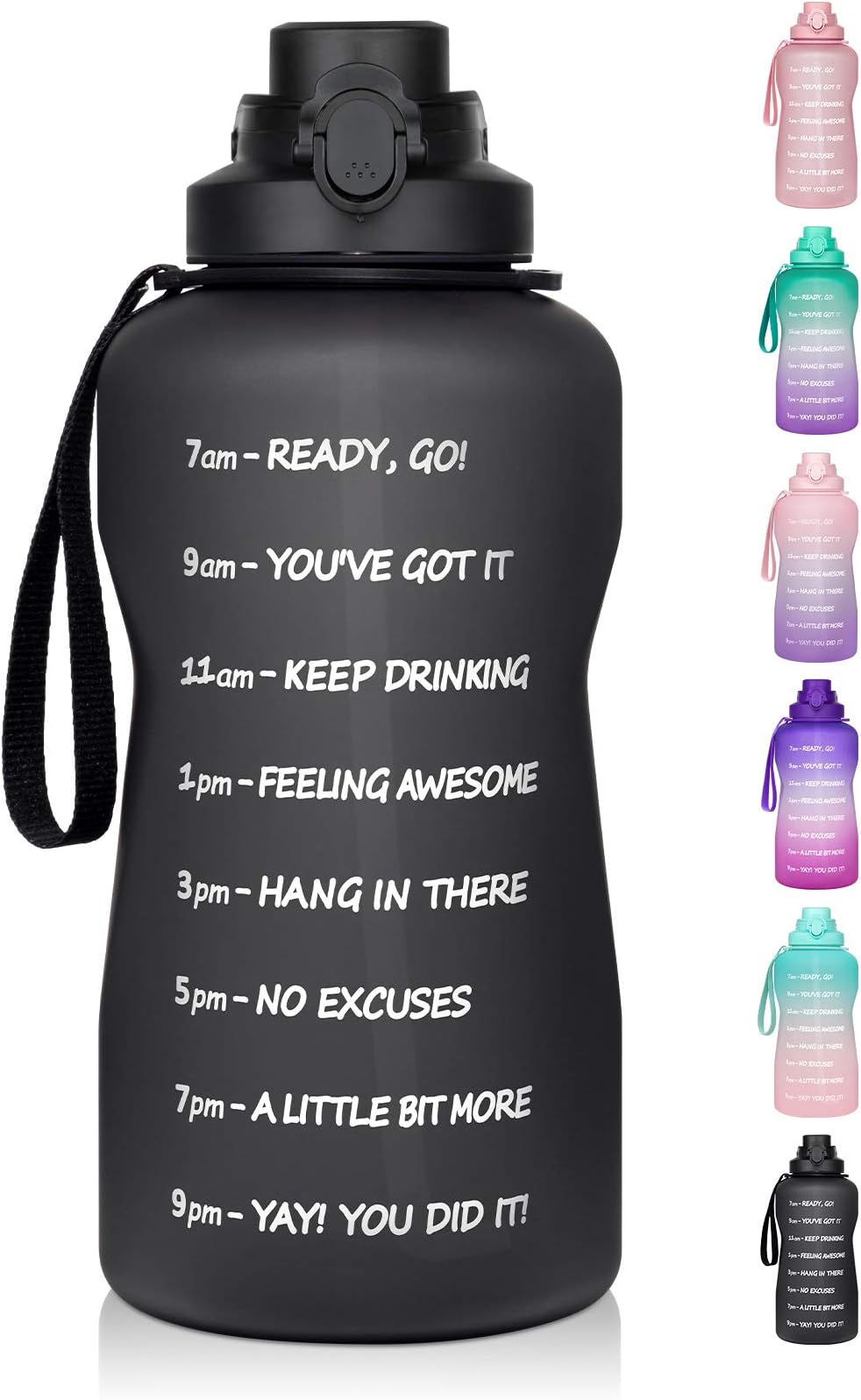 1 Gallon Water Bottle with Time Marker & Straw - 128 oz BPA Free Large Motivational Sports Water Bottle Leakproof Tritan Big Plastic Water Jug to Keep Women Men Father Mother Drink Enough Water Daily