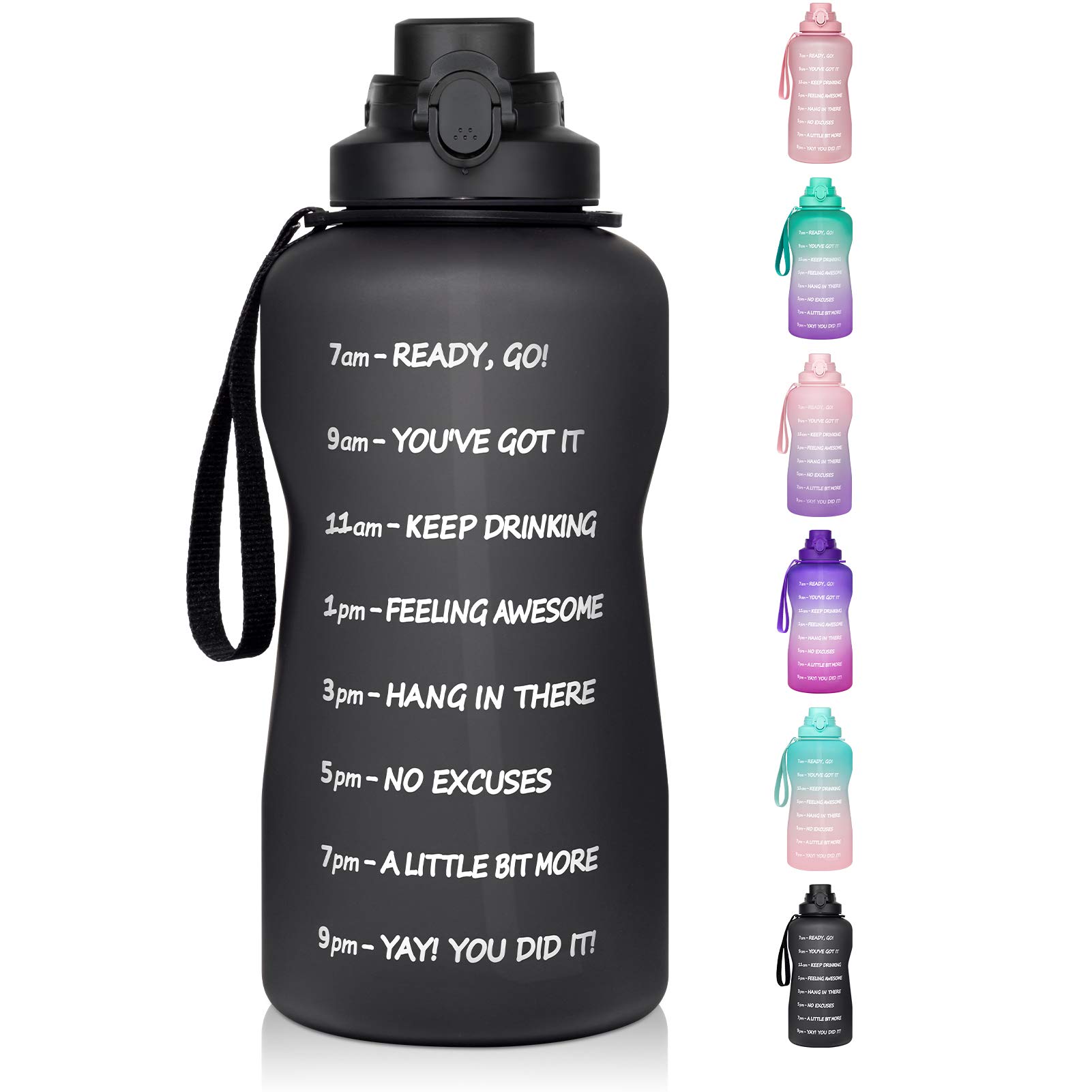1 Gallon Water Bottle with Time Marker & Straw - 128 oz BPA Free Large Motivational Sports Water Bottle Leakproof Tritan Big Plastic Water Jug to Keep Women Men Father Mother Drink Enough Water Daily