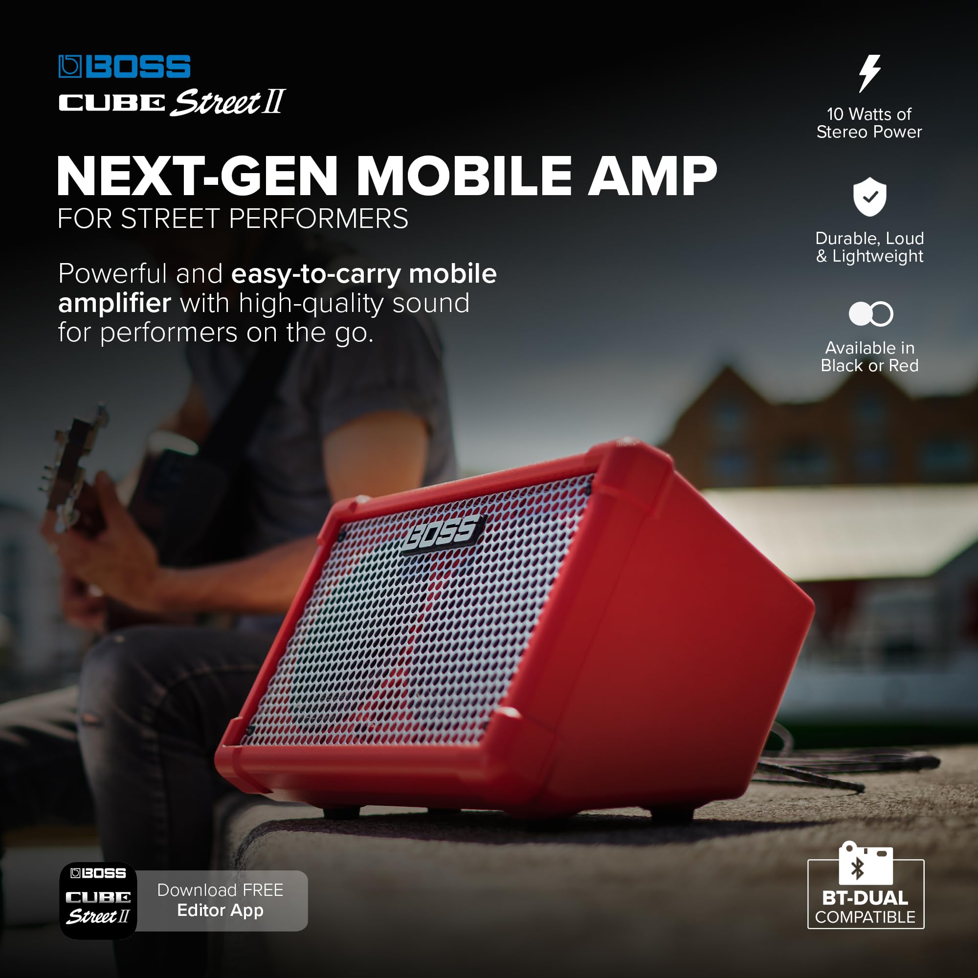 BOSS Cube Street II Portable Street Performance Amp | CUBE-ST2R