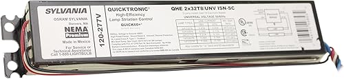 Sylvania QHE2X32T8UNV Isn-Sc Balastro fluorescente 2 lámparas, 32W T8, 120277V