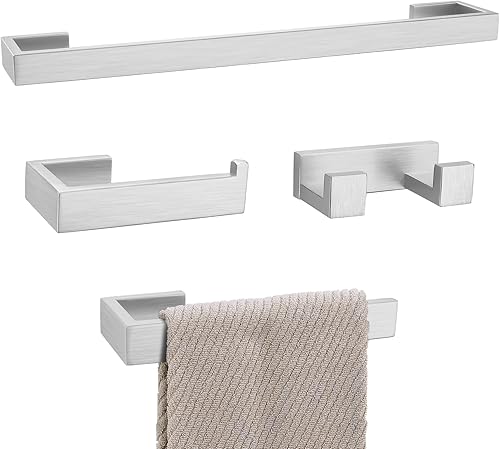 Miniatura 13 de Lairuier juego de barras para toallas de baño, juego de 4 piezas de cromo pulido incluyendo barra para toallas, soporte para toallas, soporte