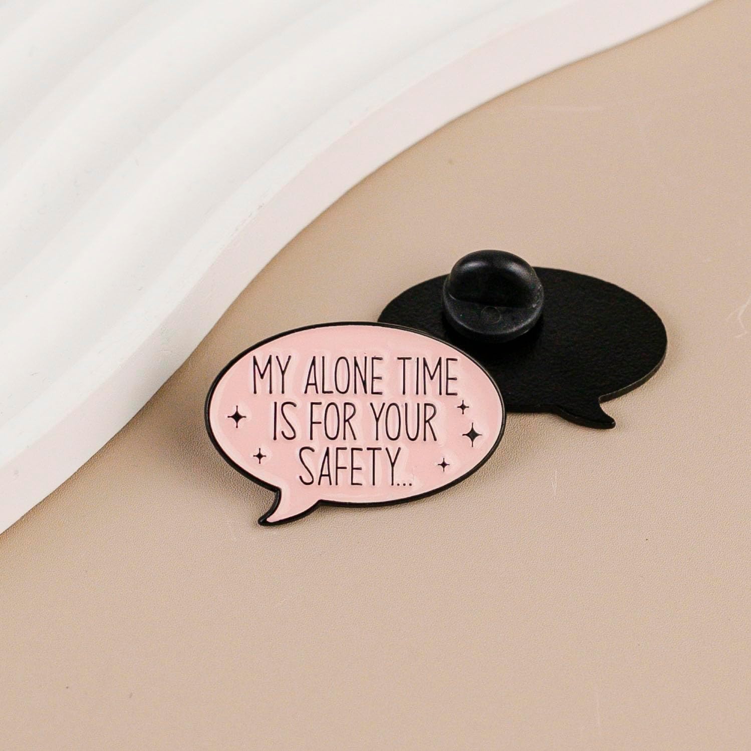 My Alone Time Is For Your Safety Enamel Pin, Introvert Humor Pin Brooch, Funny Dark Humor Lapel Badges, Antisocial Sarcastic Badge Brooch, Gift For Introvert Coworker Sarcastic Friends, Sarcastic Quote Jewelry Accessories image 4