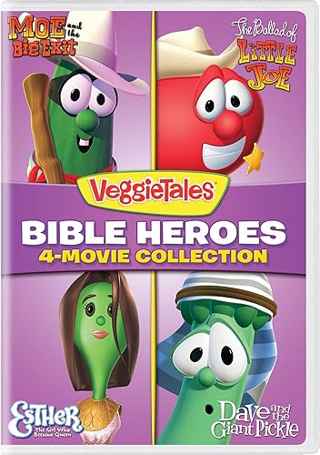 VeggieTales Bible Heroes 4-Movie Collection Moe and the Big Exit The Ballad of Little Joe Esther - The Girl Who Became Queen Dave and the Giant