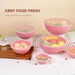 BoxedHome BPA Bol de mélange rond en plastique gratuit avec des lids, 12 Conditionner les bols avec ensemble de lids, micro-ondes et lave-vaisselle préparation sécuritaire & Servant des bols parfaits pour le mélange, la cuisson, le service (pink, 12pcs)