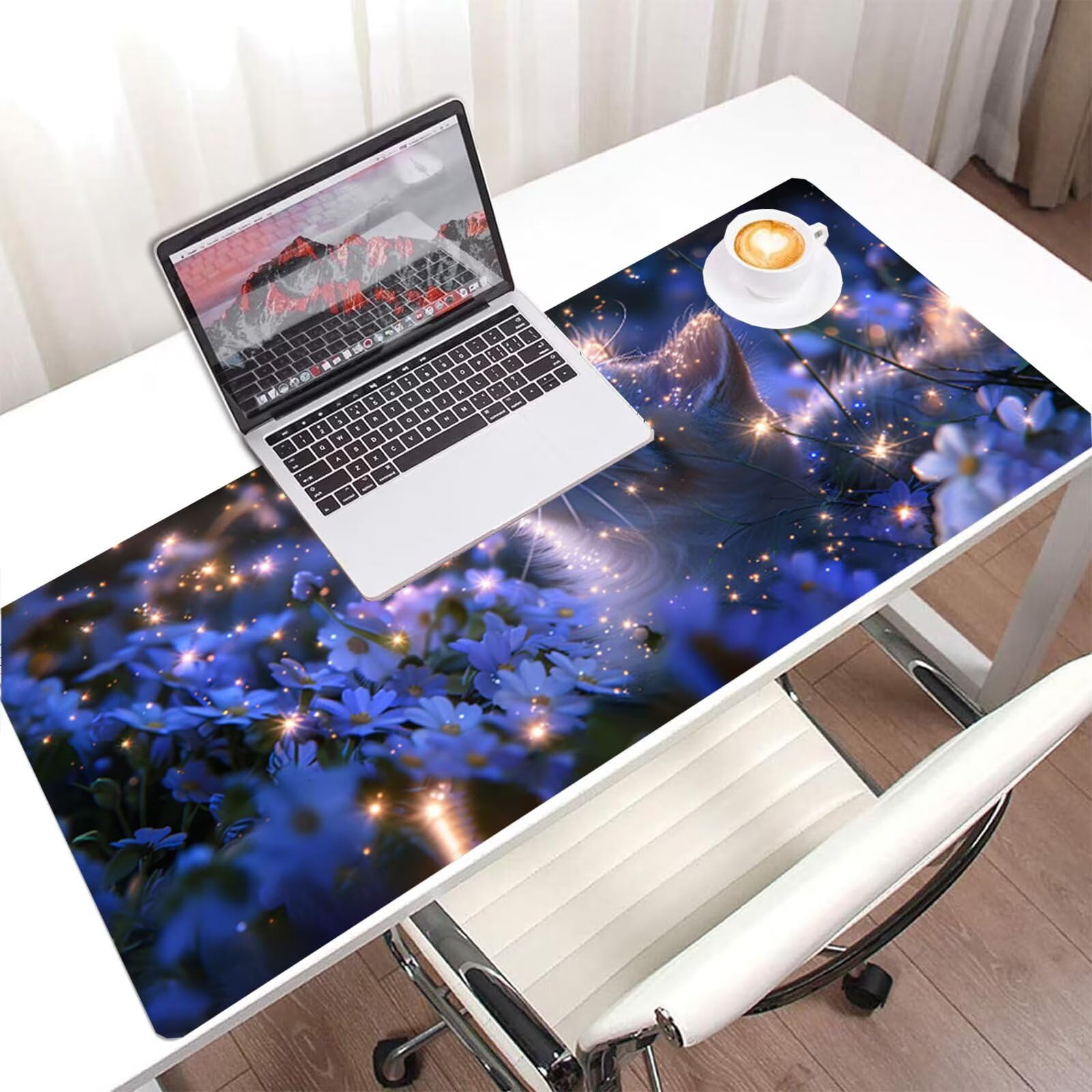 Podkładka pod mysz dla kota XXL 1200x600, podkładka pod mysz stokrotka wodoodporna podkładka pod mysz na biurko, podkładka pod mysz z antypoślizgową podstawą, pod ręką szyte krawędzie, akcesoria do