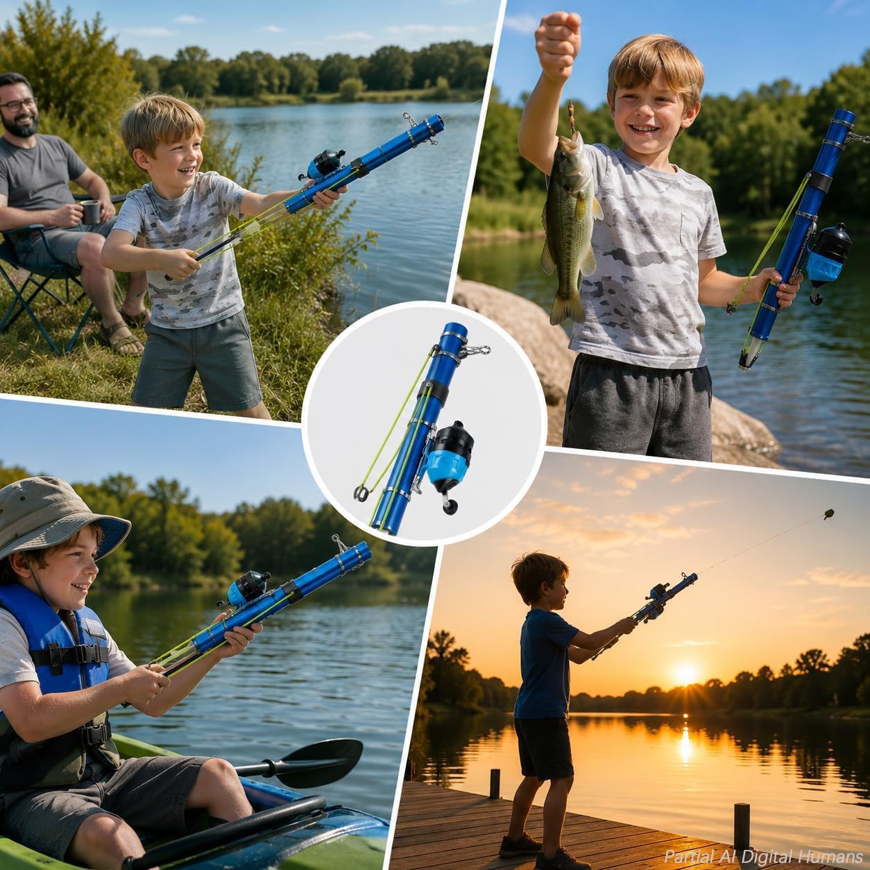 Catapult Fishing Rod Combo with Spincast Reel & Complete Tackle Kit, Slingshot Casting System, 15-25M Distance for Beginners