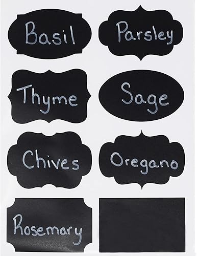 Etiquetas de pizarra surtidas con borrador, etiquetas extraíbles y reutilizables para contenedores, juego de 80