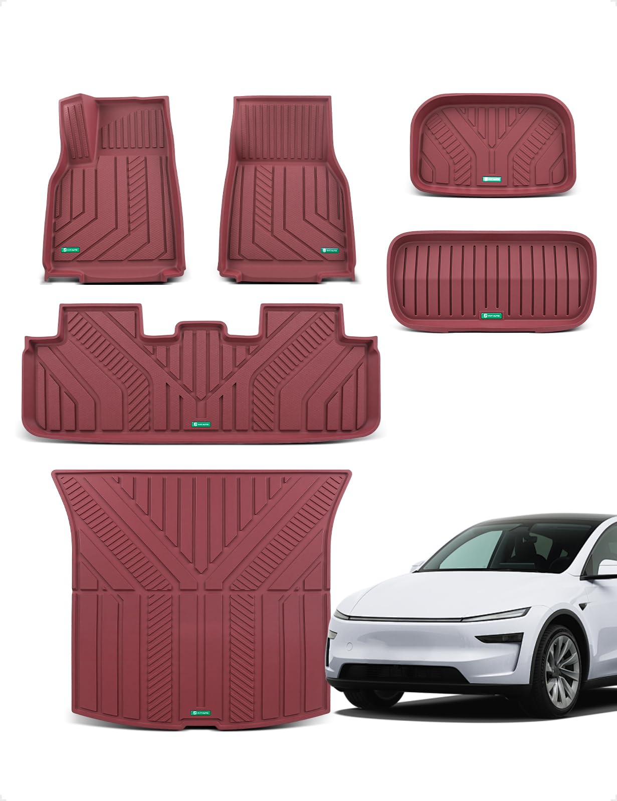 Photo 1 of YHTAUTO Floor Mats & Cargo Liners for Tesla Model Y Juniper 2025 2026 (5-Seat), Not Fit Standard, TPE Floor Liners, 1st & 2nd Row & Frunk Mat & Cargo Trunk Mat & Lower Storage Mat, Set of 6
