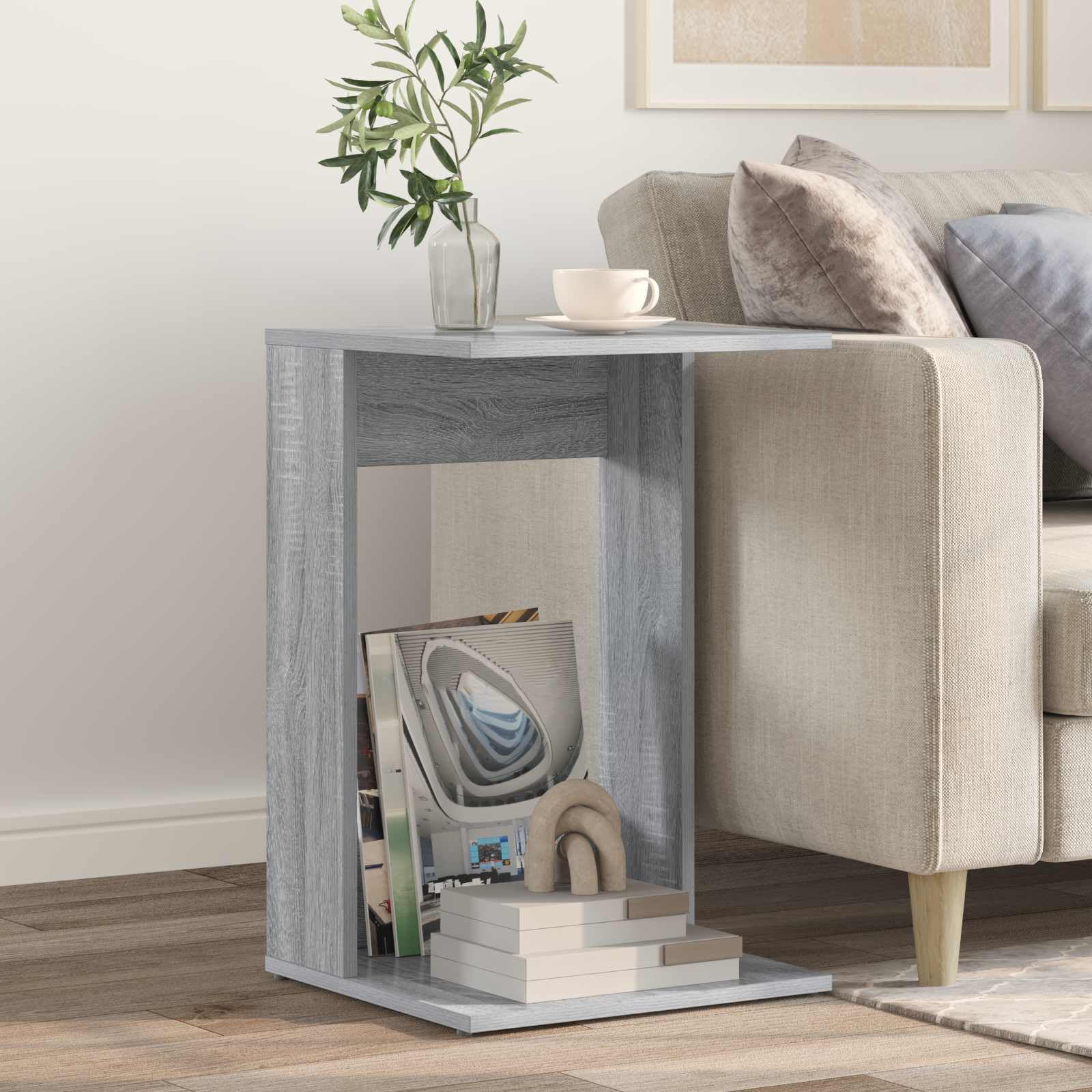 Mesa auxiliar Sonoma gris 40 x 38 x 62,5 cm – Moderna mesa de centro de madera rectangular para sala de estar como estante para lámparas y bebidas en el salón