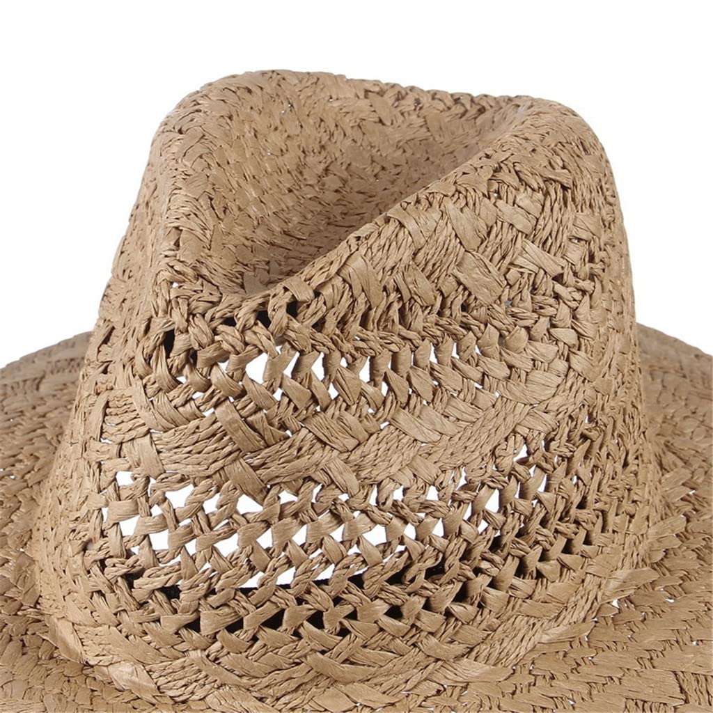 ACiyD Chapeaux de Soleil décontractés d'été pour Femmes Jazz Hat Hommes Beach Straw Panama Hat Hollow Sun Visor Caps (Color : D, Size : 56-58CM) (C 6 7/8)