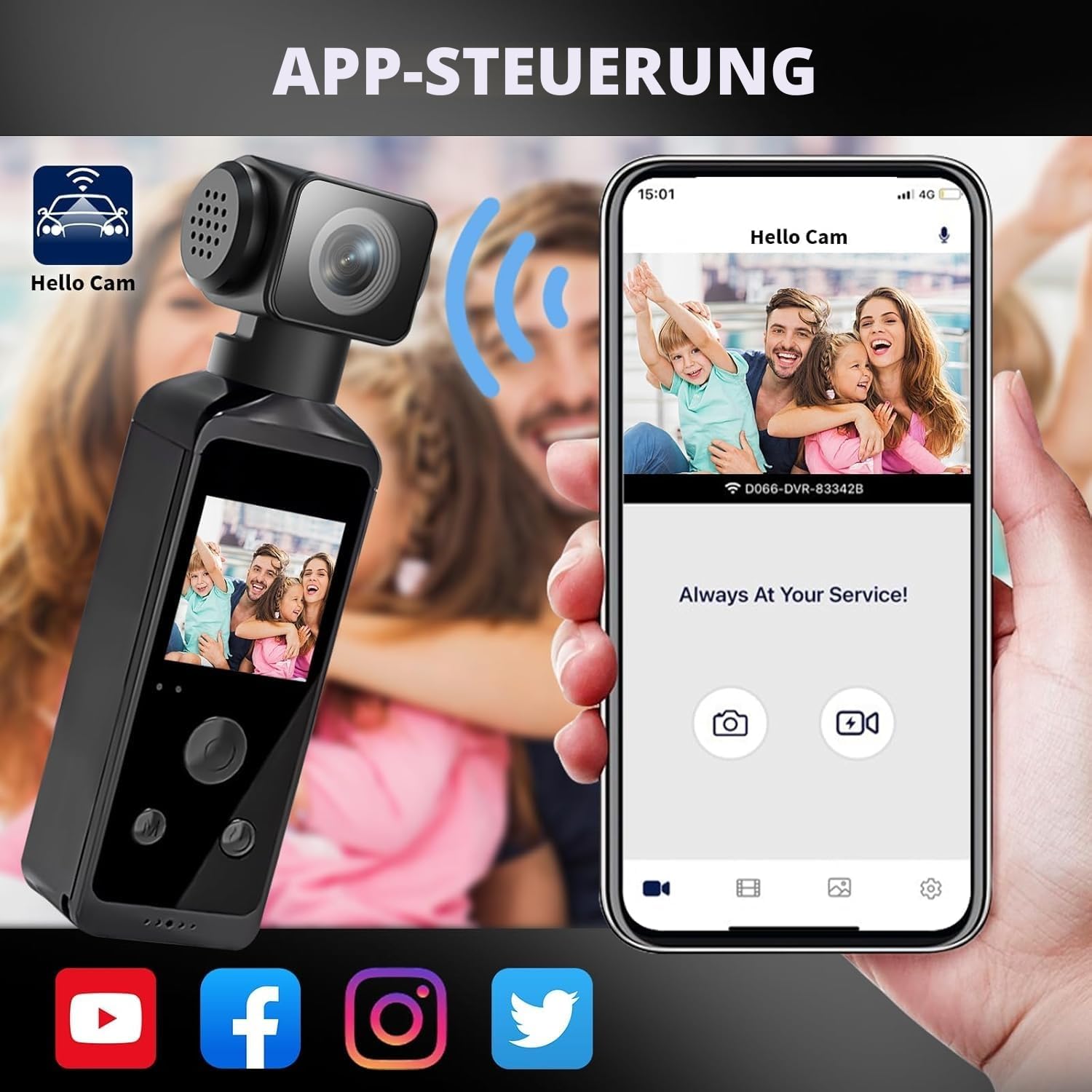 5K Körperkamera Bodycam Vlog Kamera, Sports Action Cam mit 270° drehbarem Objektiv, Pocket Action Cam für Reisen, Outdoor-Sport, Fahrrad, Clip und 64 GB TF-Karte im Lieferumfang enthalten