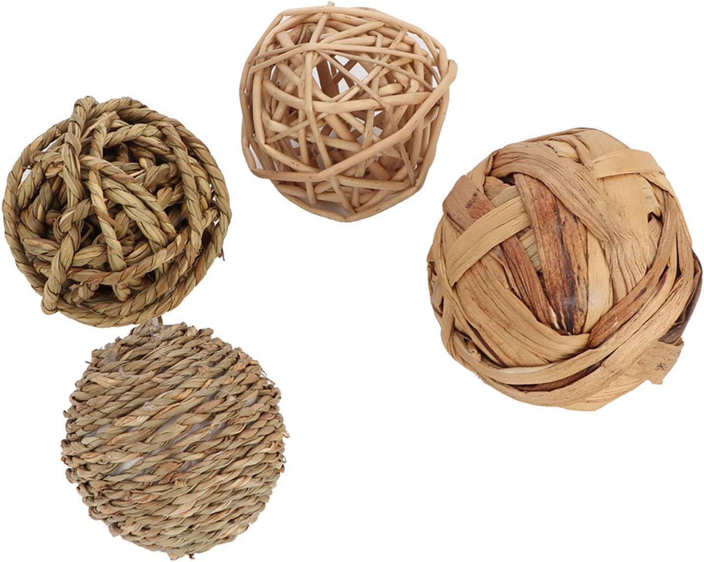 Pets Chew Balls, Chew Toy, Interesting 4Pcs for Bunny Rabbits Guinea Pigs Gerbils Home