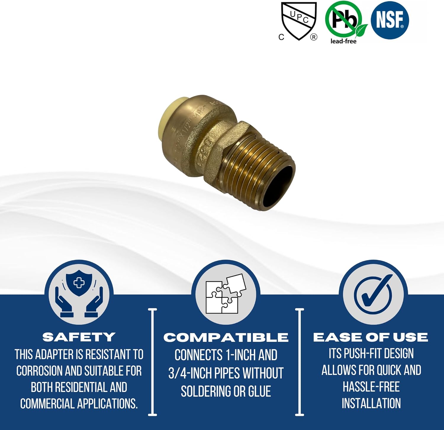 10 Pcs. XFITTING 1/2" Push Fit Male Adapter
