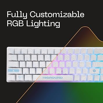 Higround SKYSTONE Basecamp 65% Mechanical USB Wired Gaming Keyboard Silent Glacier Switch Programmable RGB Transparent/Translucent Hot Swappable Deep Sock Creamy Sound PC Keyboard