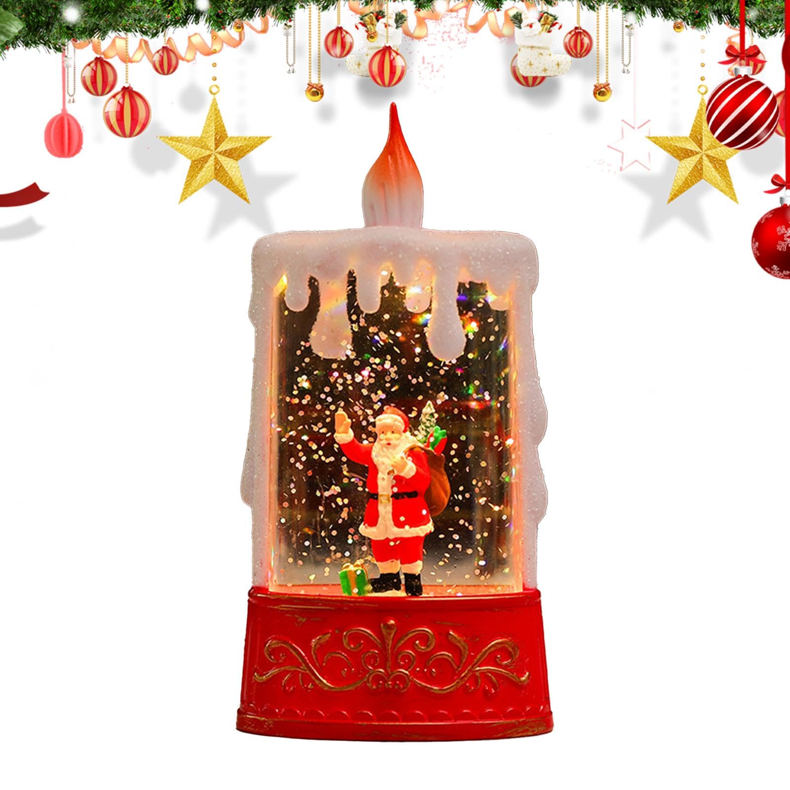 Farol de Navidad en forma de vela para decorar tu chimenea