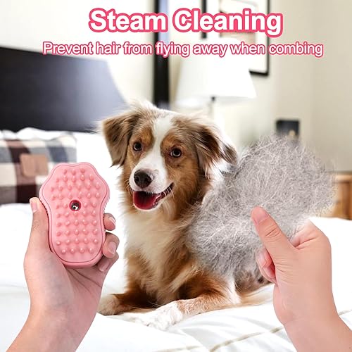 Miniatura 4 de Mity rain Cepillo de vapor para pelo de perros, cepillo de vapor para mascotas, cepillo de vapor 3 en 1, cepillo de vapor para perros y gatos,