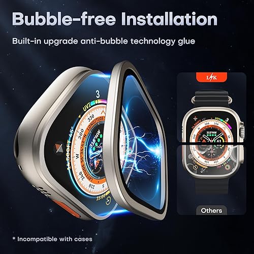Miniatura 9 de L - K 8 piezas Diseñado para Apple Watch Series 87 de 1.772in, protector de pantalla de poliuretano termoplástico antiarañazos Autocuración Nueva