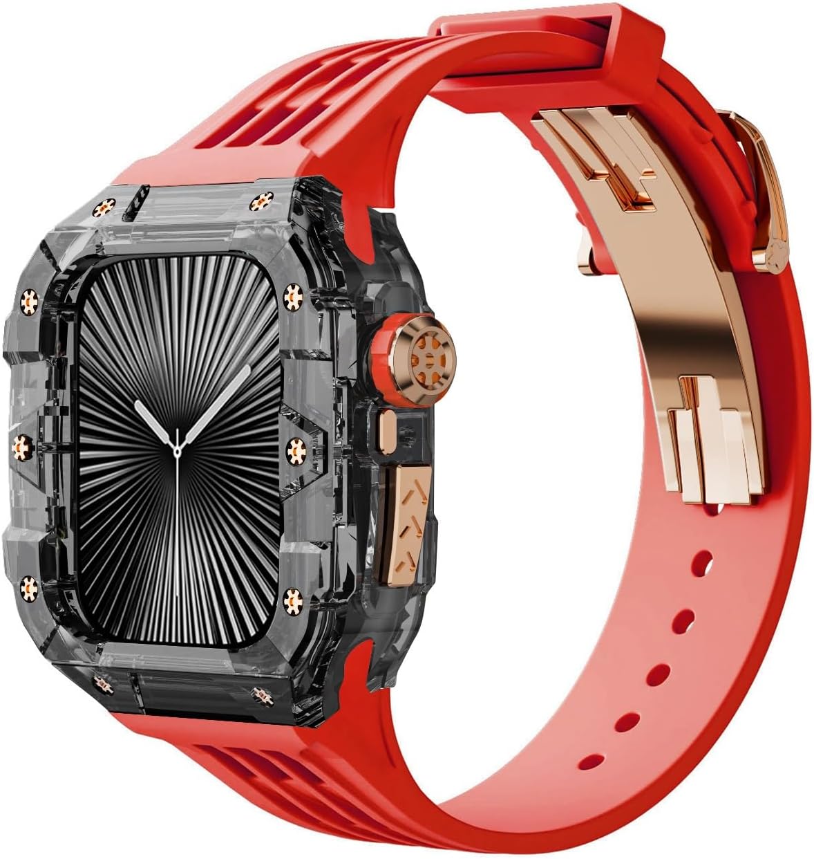 Transparent Case Modification Kit，For Apple Watch 46mm Bracelet Strap Case，For iWatch Series 10 46mm Rubber Band Refit Mod Upgrade Replacement Parts Set