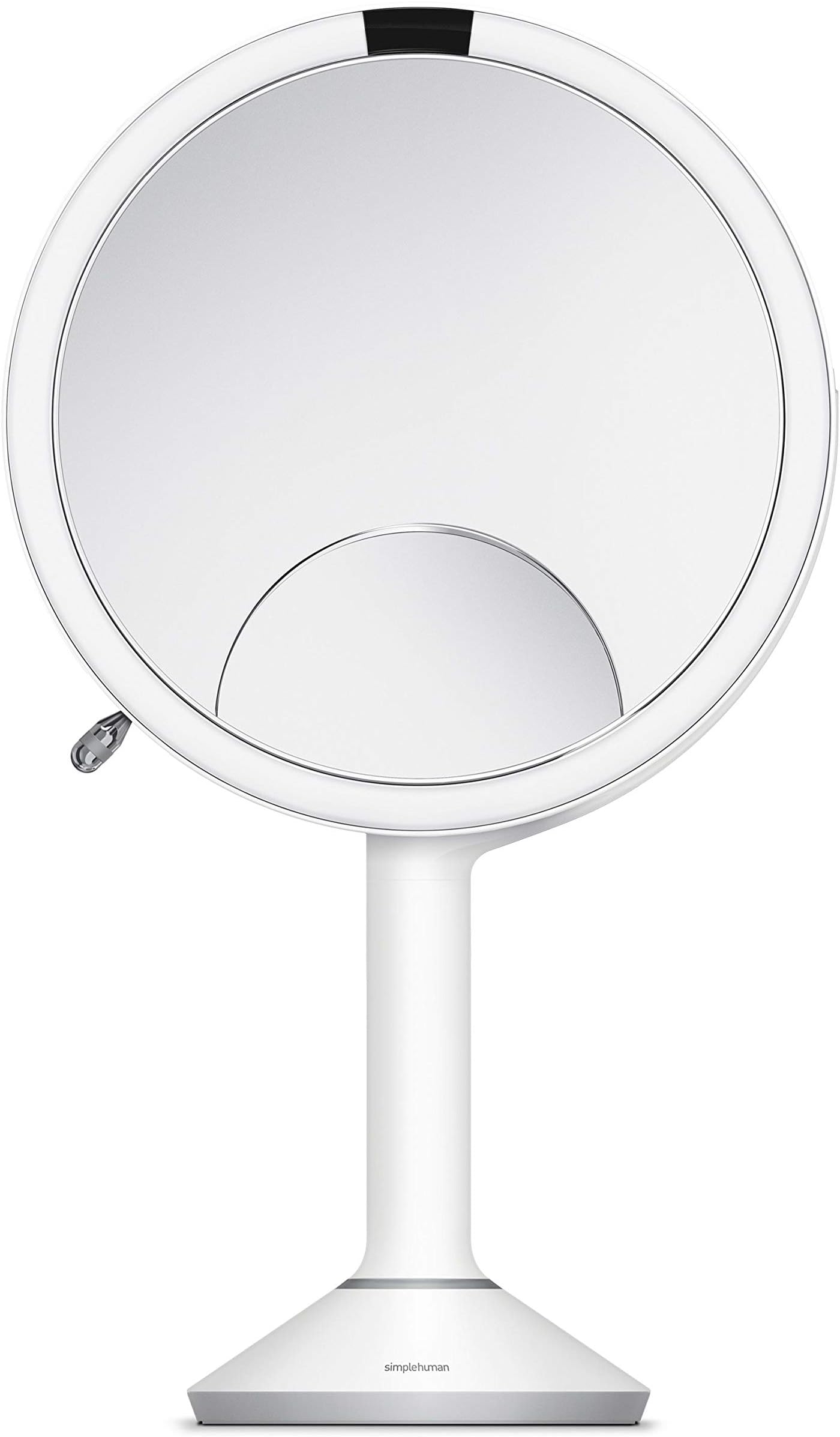 simplehuman ST3038 20cm Sensor Mirror Trio with Touch-Control Brightness, White Stainless Steel