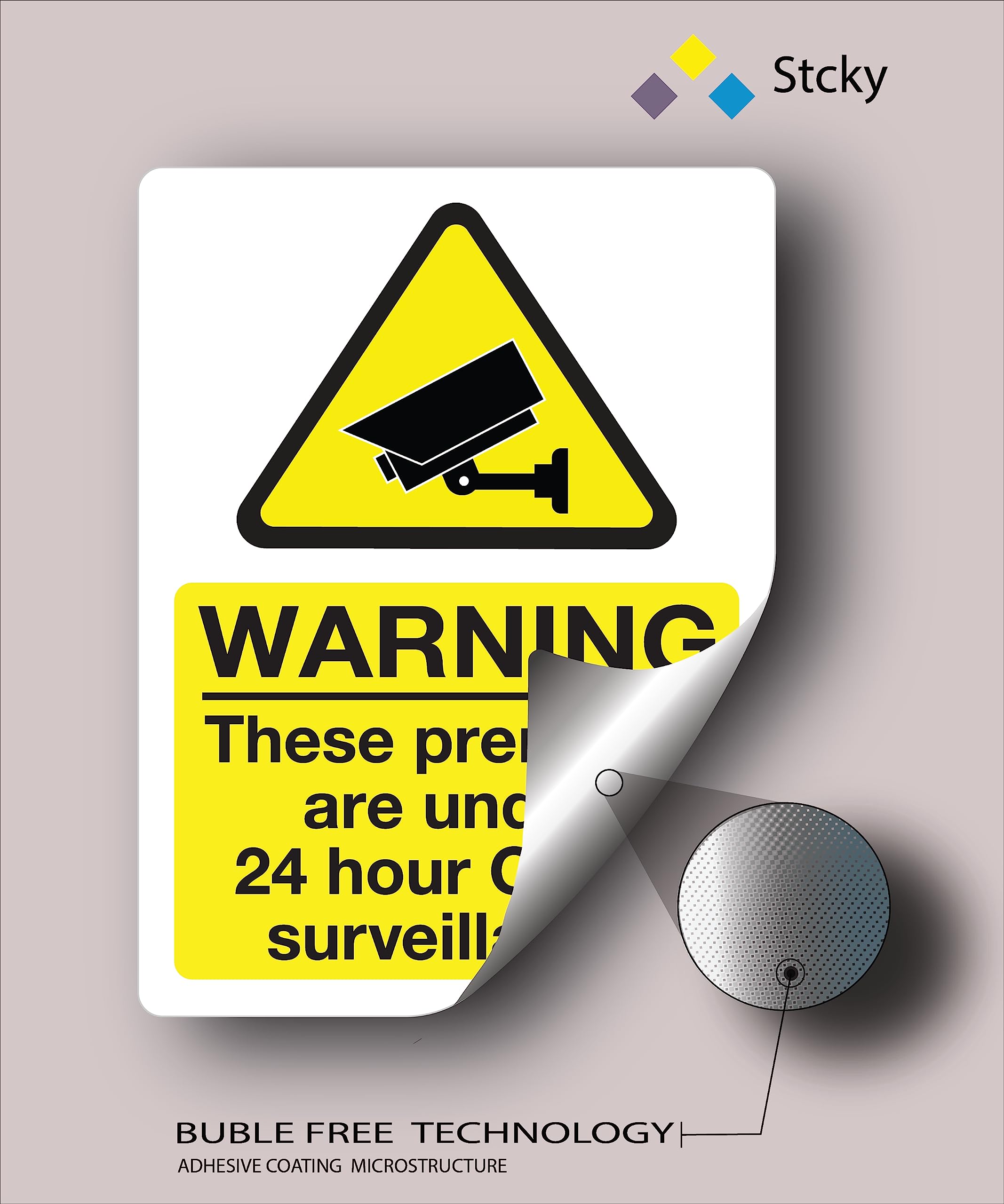 stcky 24 Hours CCTV Surveillance 20 x 15 cm (Pack of 3), 24 hr's CCTV Surveillance Sign (gtru25078), 200 x 150 mm - Image 4
