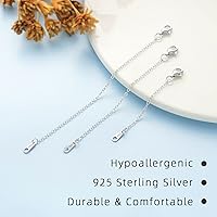 Vista 5 de Extensor de collar de plata de ley 925, extensores de cadena para collares de 2 pulgadas, 3 pulgadas, 4 pulgadas