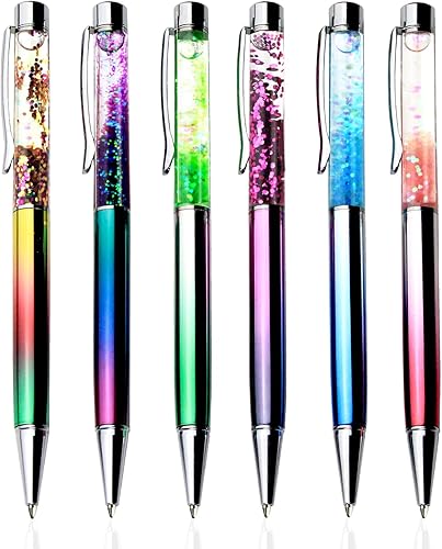 Miniatura 6 de Abhay Bolígrafos de metal bolígrafos de metal bolígrafos de metal flotantes con purpurina dinámica para suministros de oficina