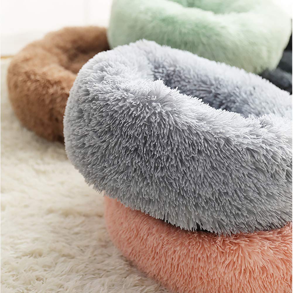 Luxus Haustierbett Donut-Form – Weiches Plüschbett Für Katzen & Kleine Hunde, 50x50x20 Cm, Wasserdichte Unterseite