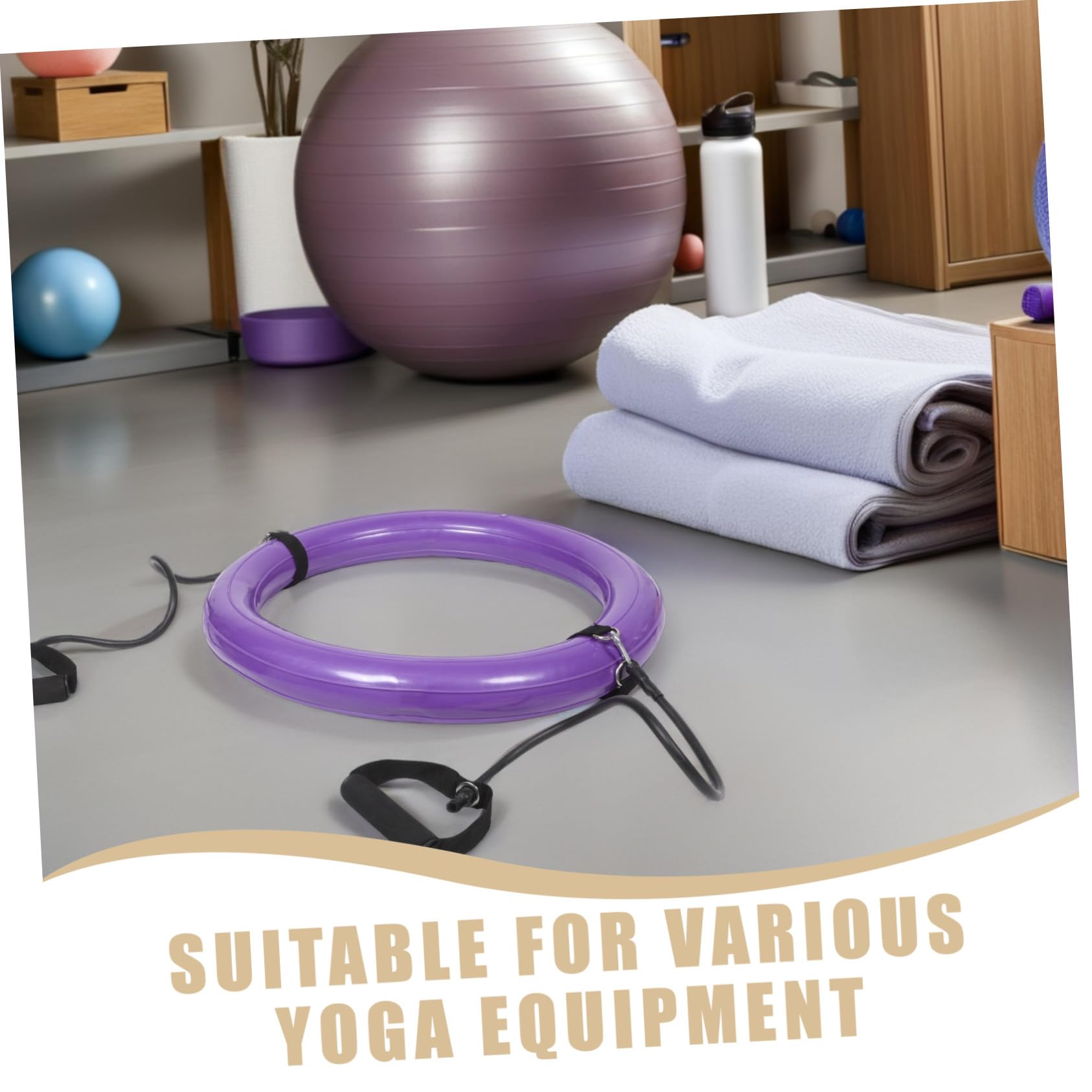 TOYANDONA Base per Palla Yoga 60cm in PVC, Anello Stabile Anti-Scivolo | Impugnatura Integrata, Struttura Ispessita Anti-burst, Tonalità Porpora per Home Gym e Pratica Domestica
