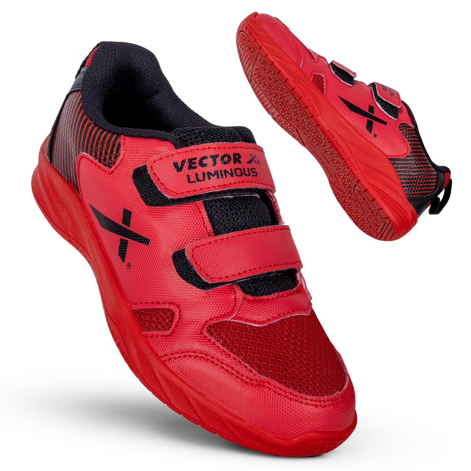 Vector X Luminous Kids (Unisex) Tennis/Badminton Court Shoe Elegent Design Rubber Sole Slip Resistance Light Weight EVA Insocks for Comfort-image-7