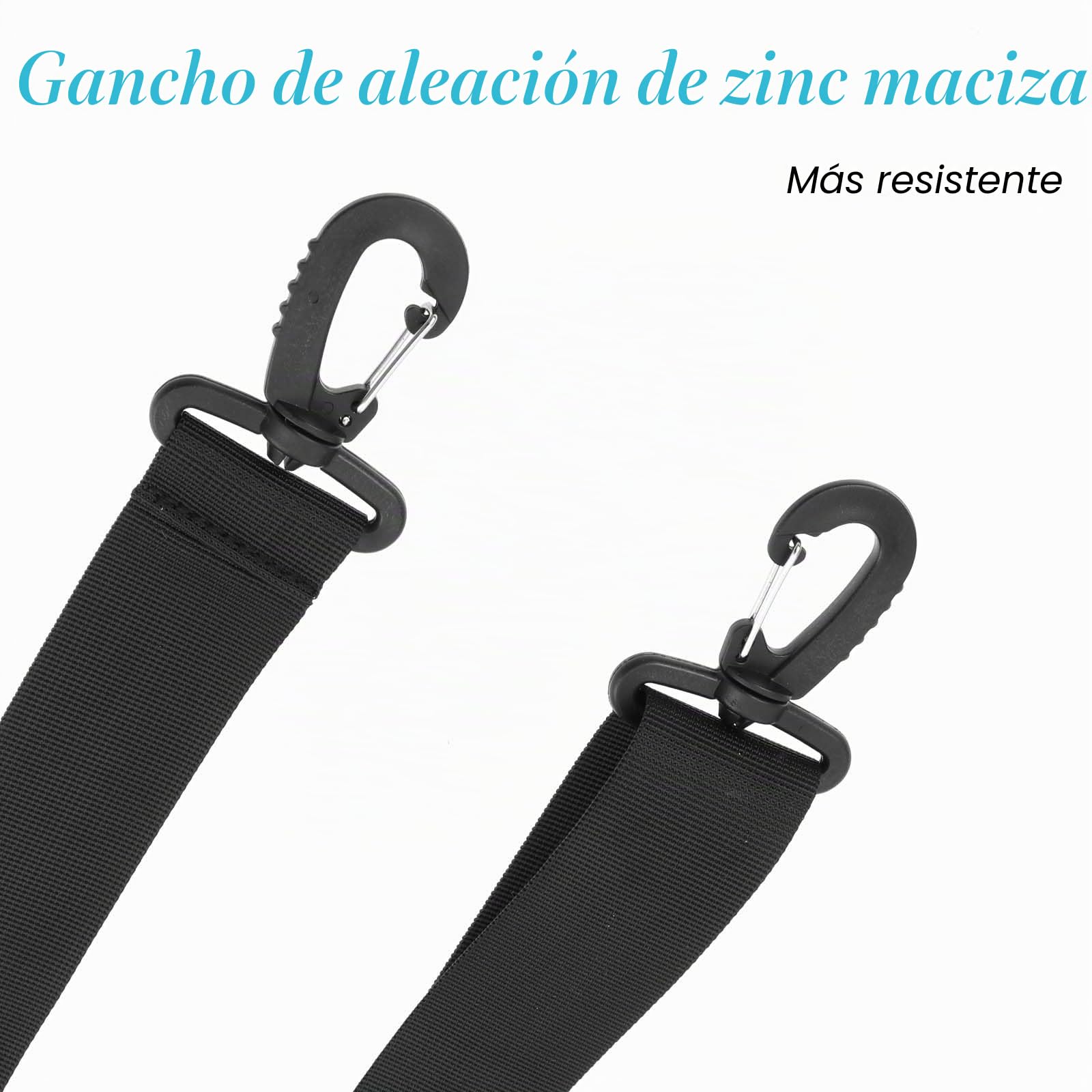 Correa de hombro universal para laptop, ajustable, gruesa, antideslizante, acolchada con ganchos giratorios de metal para bolsa de mensajero, maletín, cámara, bolsa cruzada