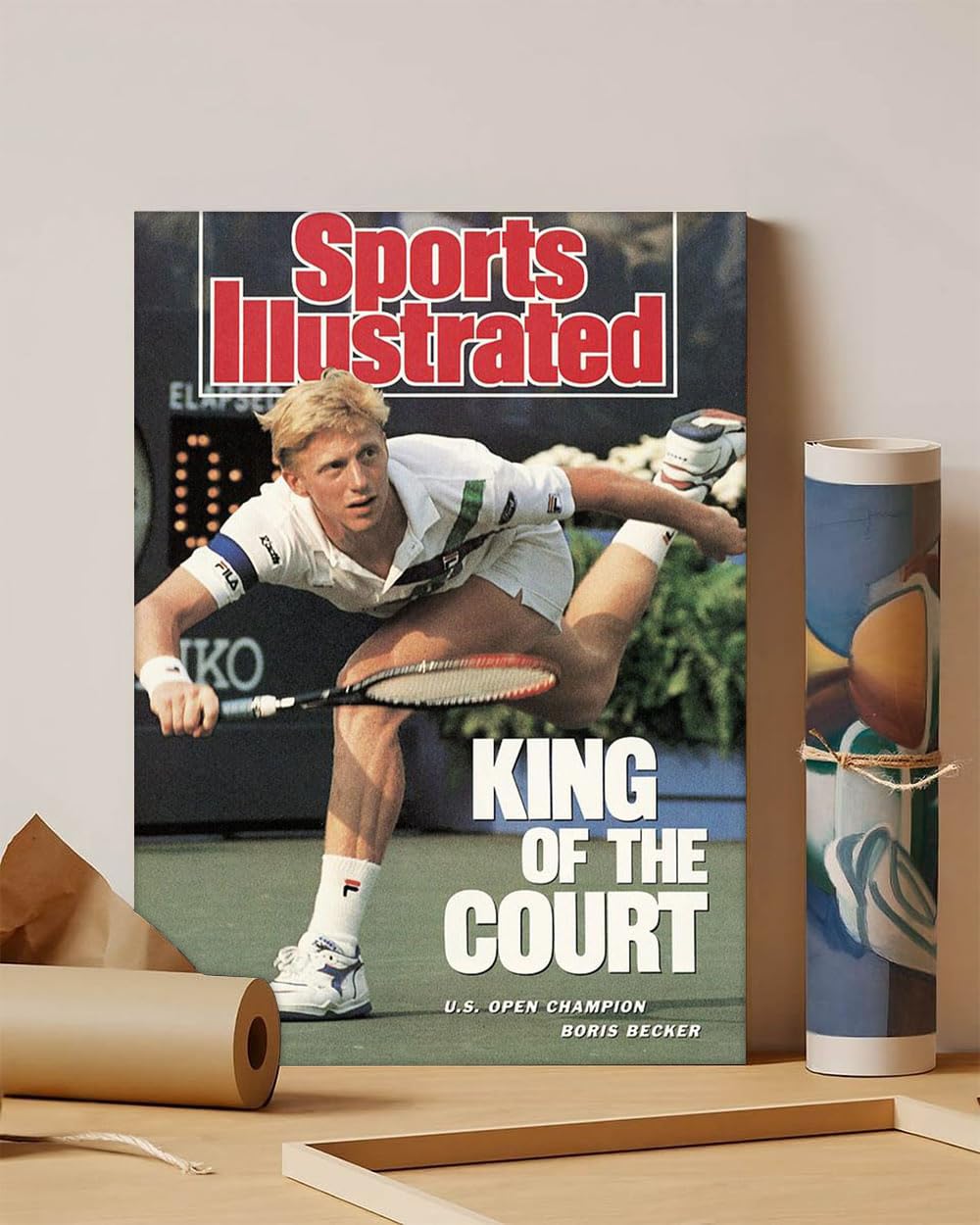 GADGETS WRAP Canvas Gallery Wrap Framed for Home Office Studio Living Room Decoration (11x14inch) - Germany Boris Becker