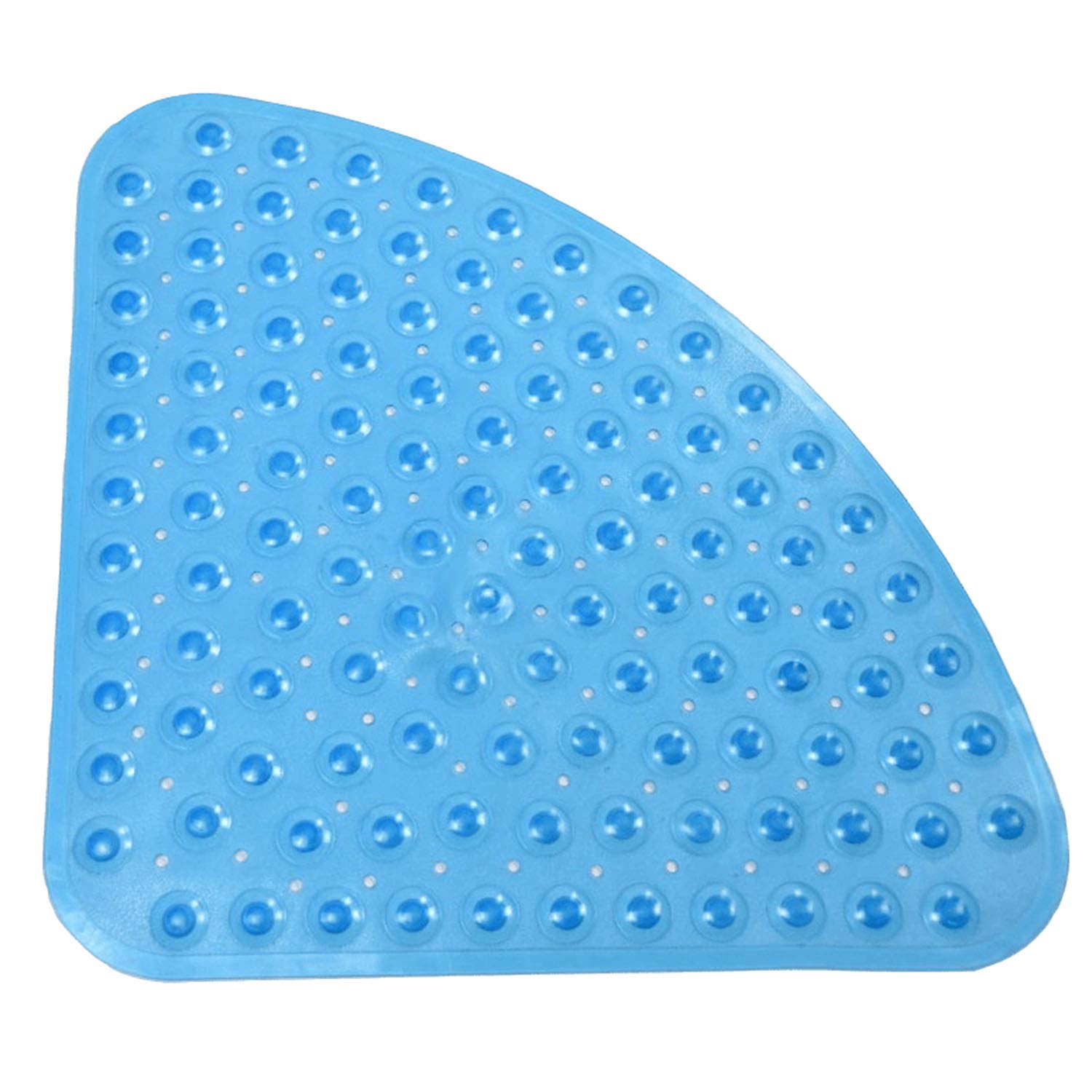 Bathsafe Sector Rubber Safety Shower Mat Anti-slip Corner Bath Mat Anti-Bacterial Suction Mat for Shower or Tub,Non-slip Bathtub Mat,53x53CM,Transparant Blue