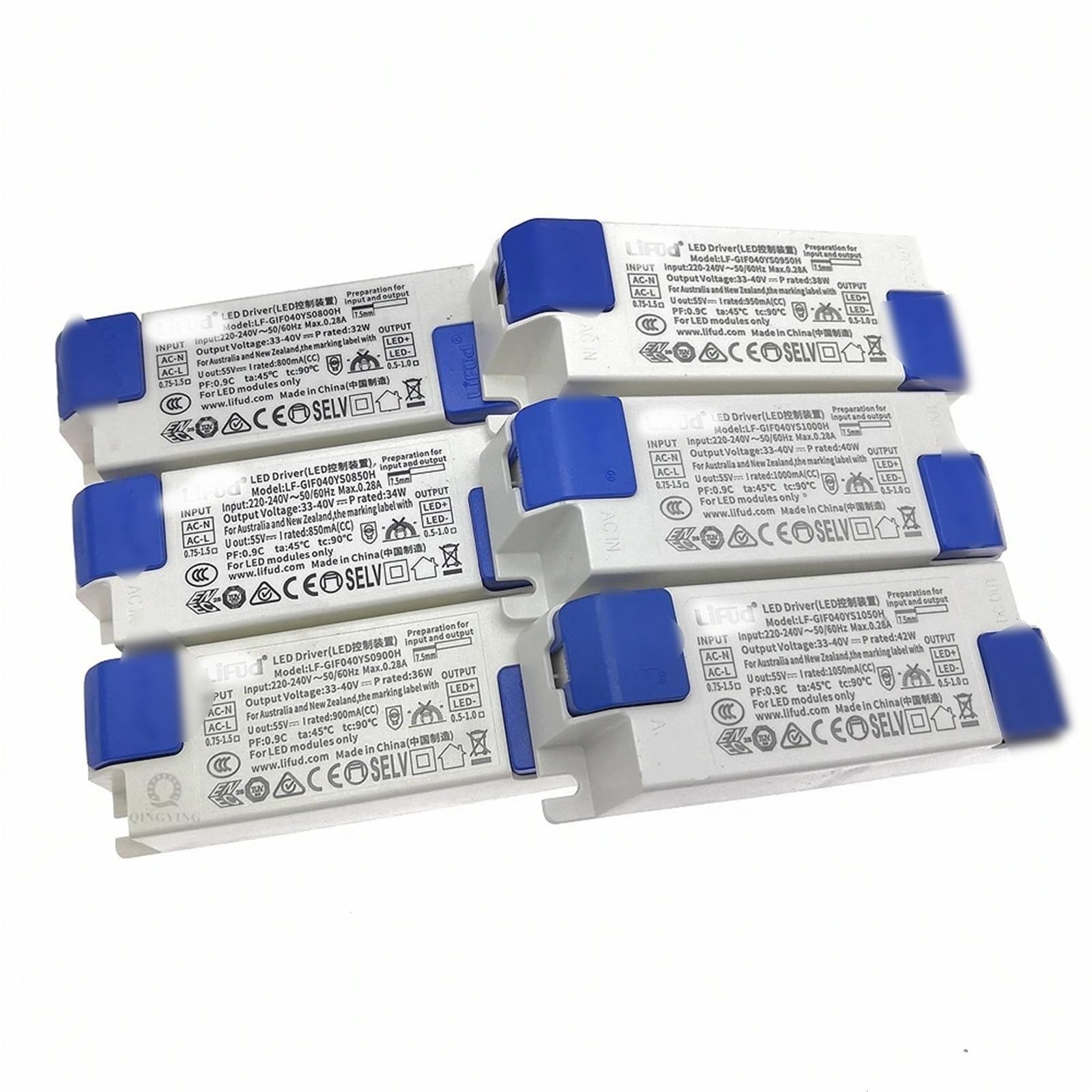 Trasformatore, convertitore di potenza, driver LED 1-5 pezzi 30W-42W GIR040YM GIF040YS 800mA 850mA 900mA 950mA 1000mA 1050mA Illuminazione ad alto isolamento PF(LFGIR040YM0950H,1pcs)