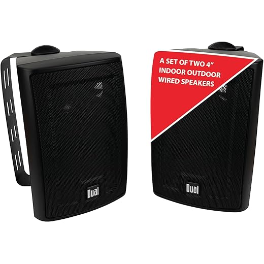 Dual LU43PB 100 Watt 3 way Indoor/Outdoor Speakers in Black