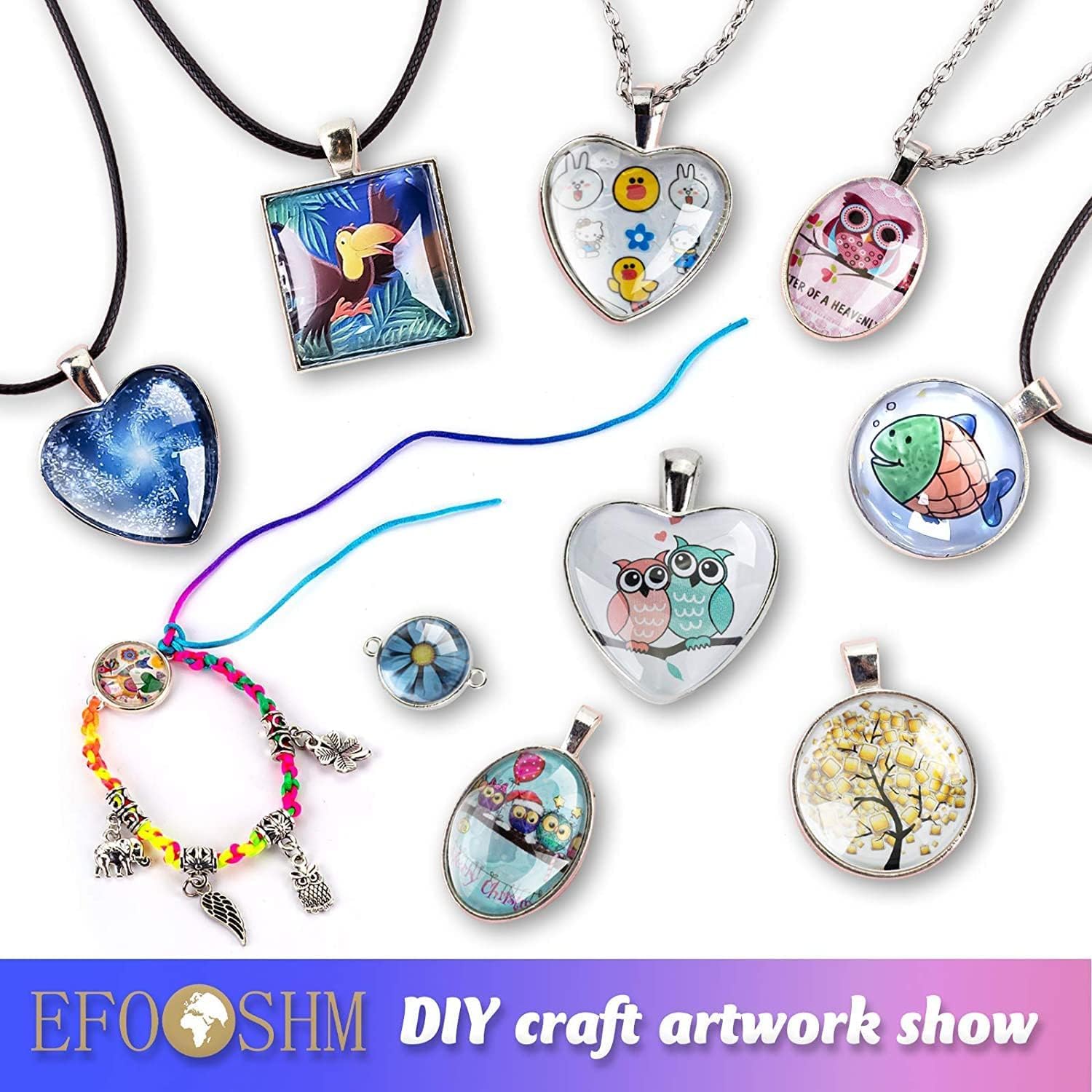 EFO SHM Kit Gioielli Fai da Te Bambina – Set per Collane con Ciondoli e Charms, con Kit Braccialetti Extra, Idee Regalo Ragazza 6 7 8 9 10 11 12 Anni